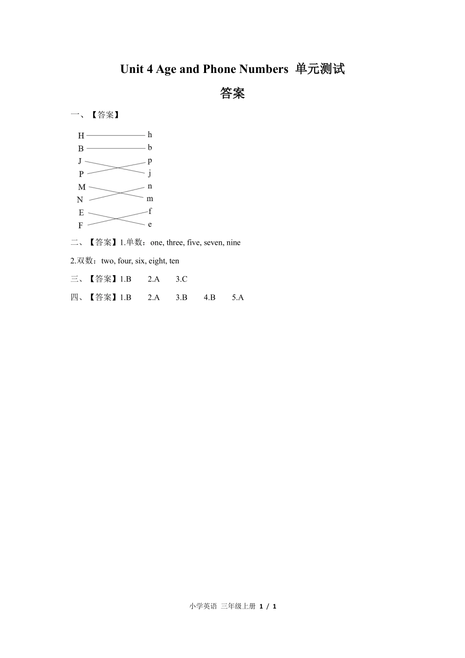 （闽教版（三年级起点））小学英语三年级上册 Unit 4单元测试及答案01.pdf_第3页
