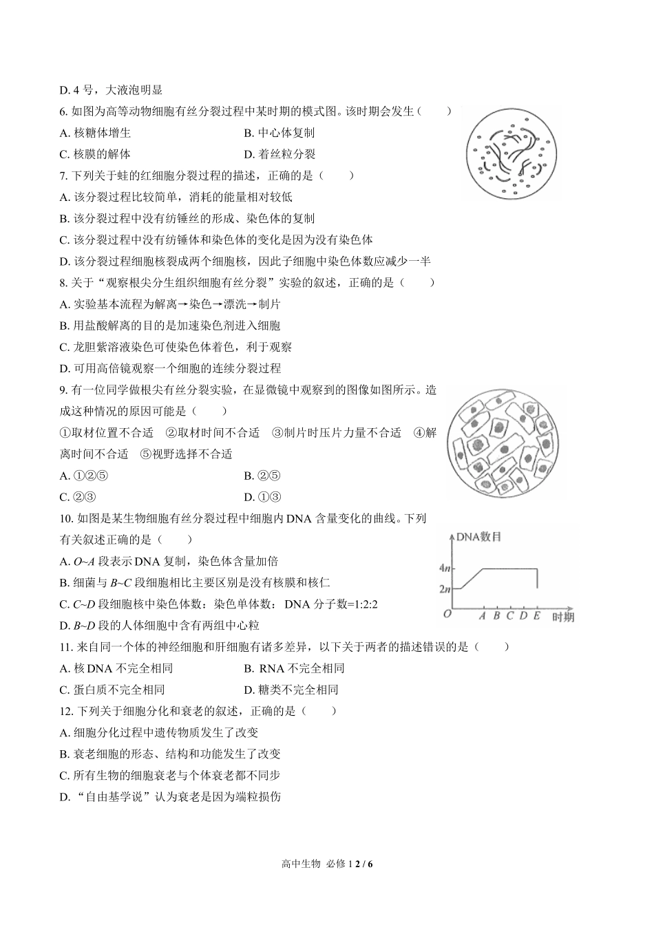 （人教版2017课标）高中生物必修1 第6章综合测试及答案03.pdf_第2页