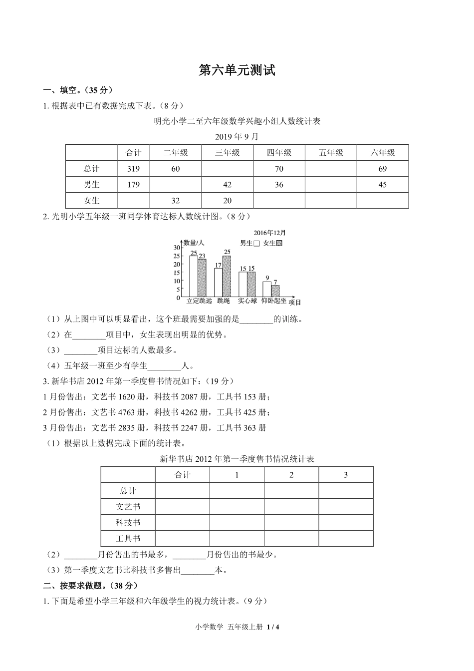 （苏教版）小学数学五年级上册 第六单元测试及答案02.pdf_第1页