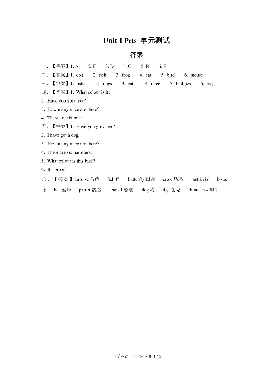 （外研社版（三年级起点））小学英语三年级下册 Unit 1单元测试及答案03.pdf_第3页
