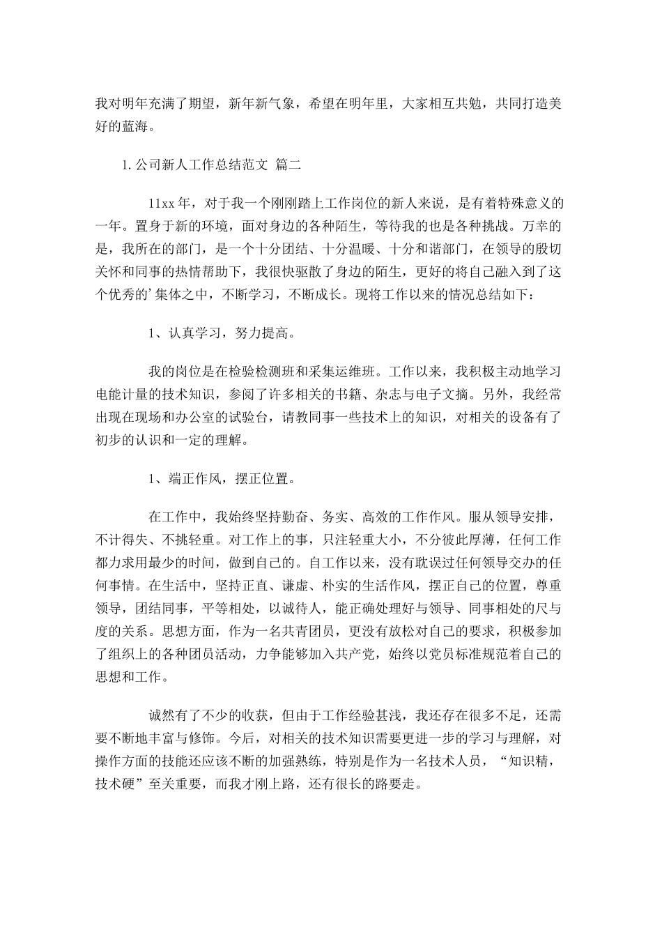 公司新人工作总结范文10篇.docx_第2页