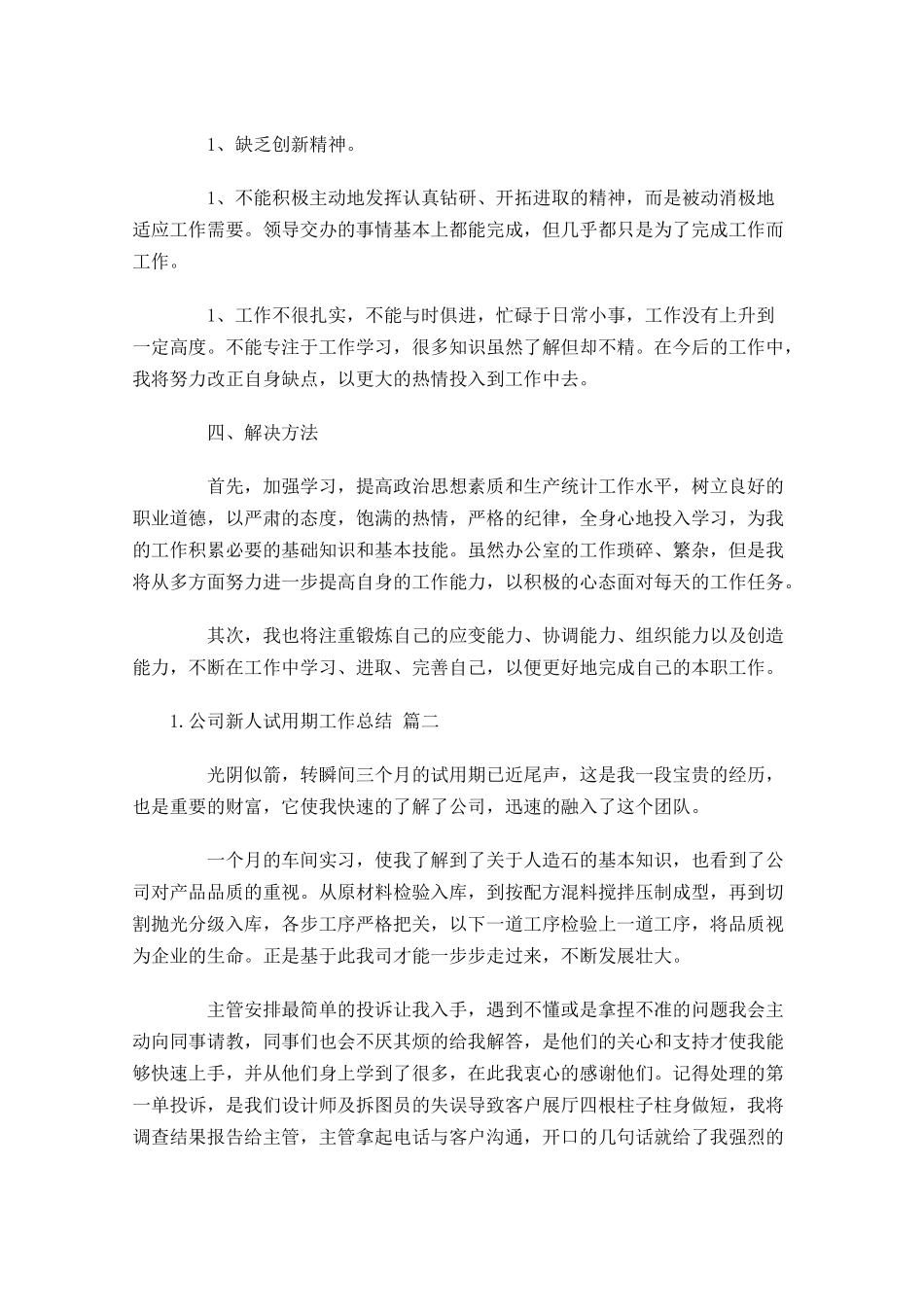公司新人试用期工作总结（10篇）.docx_第2页