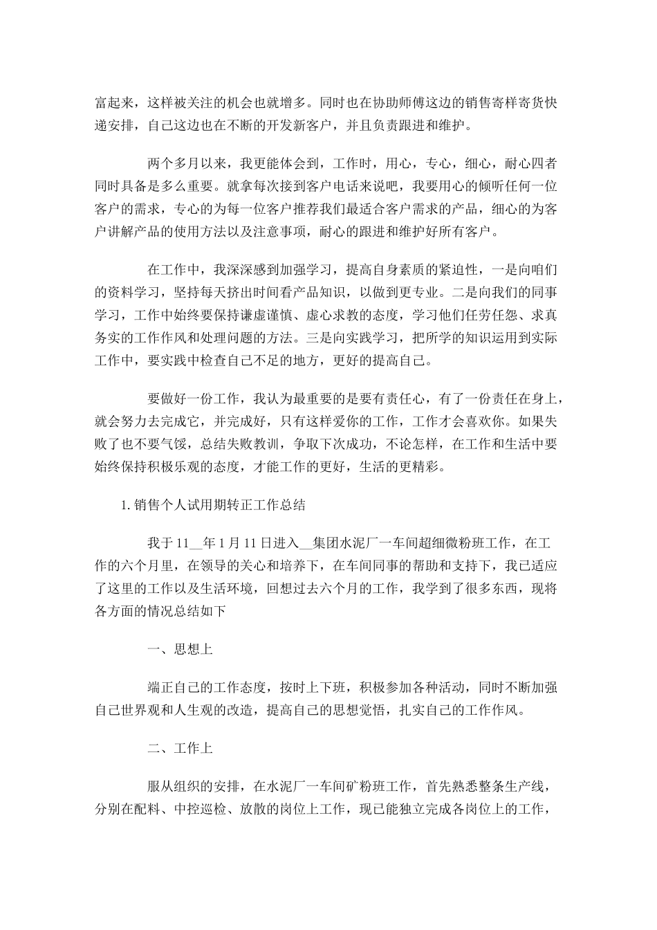 销售个人试用期转正工作总结【5篇】.docx_第2页