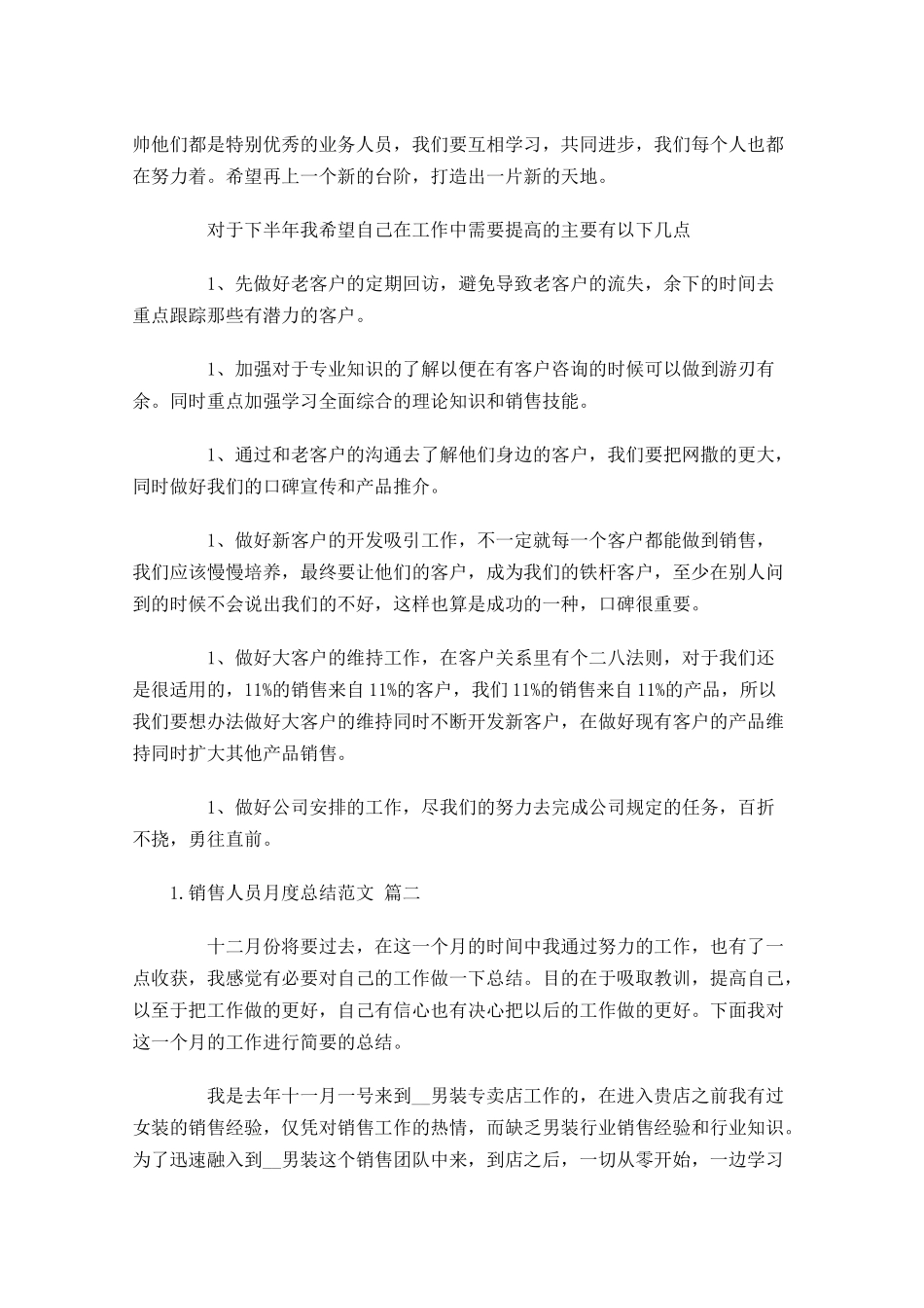 销售人员月度总结范文.docx_第2页