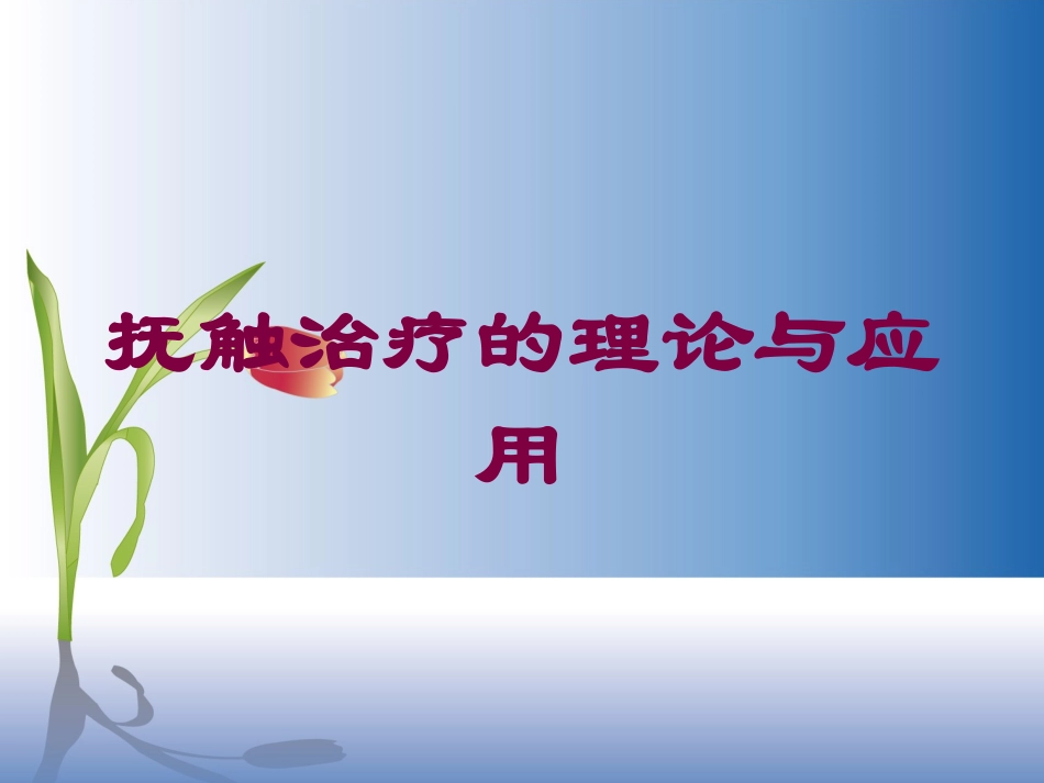 抚触治疗的理论与应用培训课件.pptx_第1页