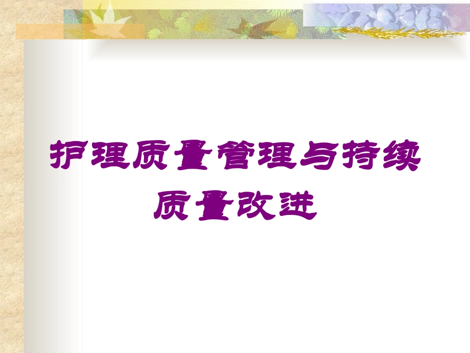 护理质量管理与持续质量改进培训课件.pptx_第1页