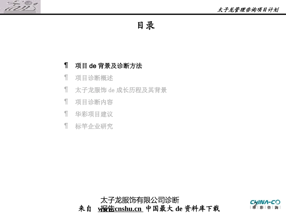 太子龙服饰有限公司诊断报告培训课件.pptx_第2页
