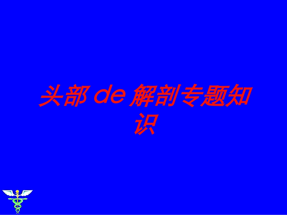 头部的解剖专题知识培训课件.pptx_第1页