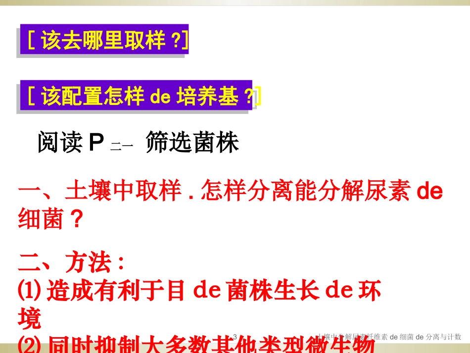 土壤中分解尿素纤维素的细菌的分离与计数培训课件.pptx_第3页