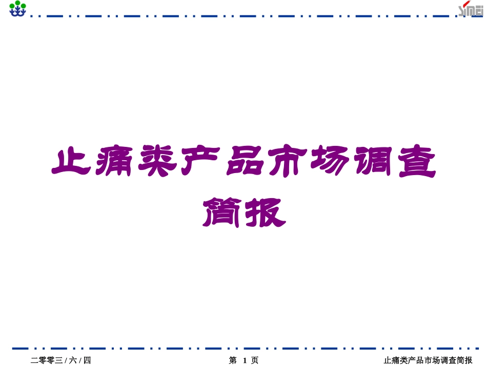 止痛类产品市场调查简报培训课件.pptx_第1页