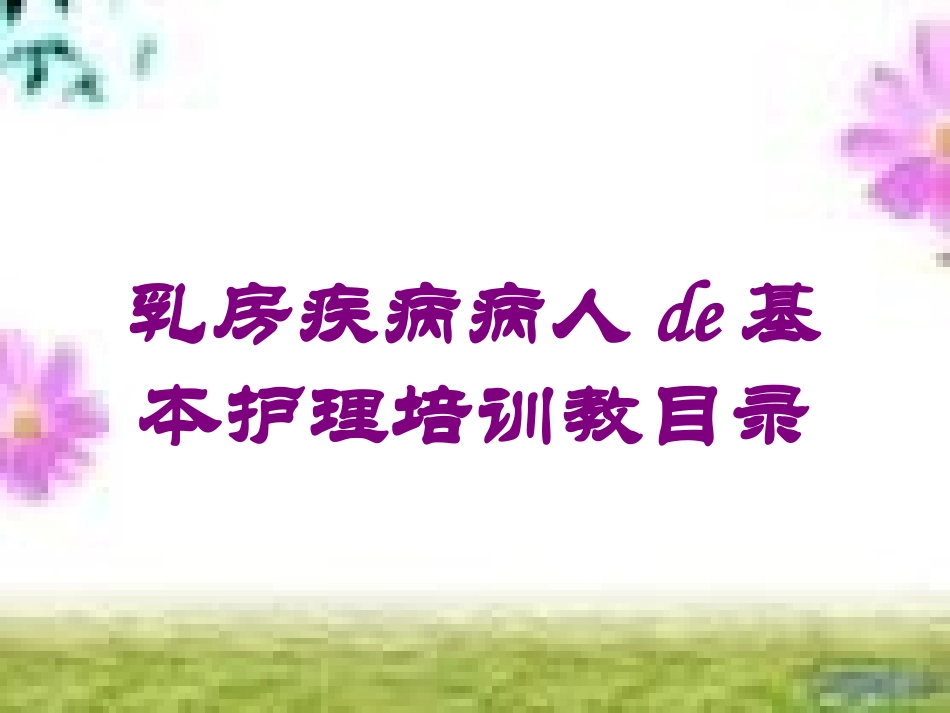 乳房疾病病人的基本护理培训教目录培训课件.pptx_第1页