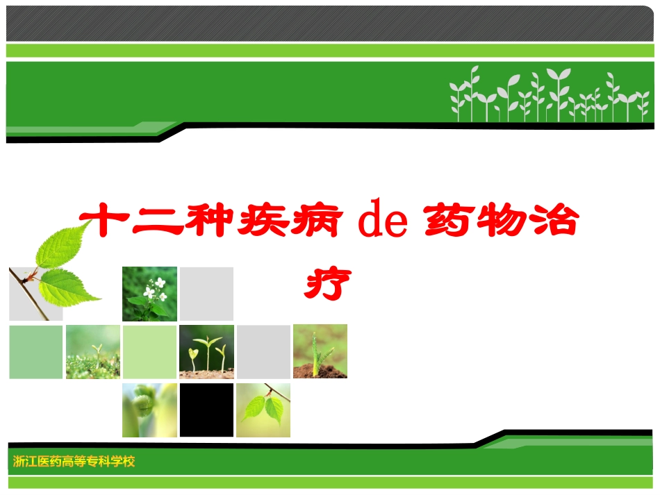 十二种疾病的药物治疗培训课件.pptx_第1页