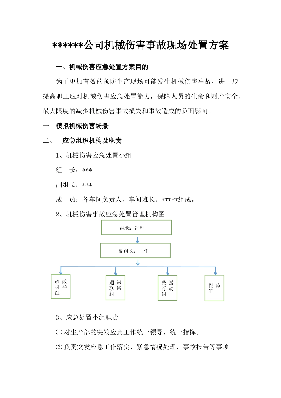 机械伤害事故现场处置演练方案.docx_第1页