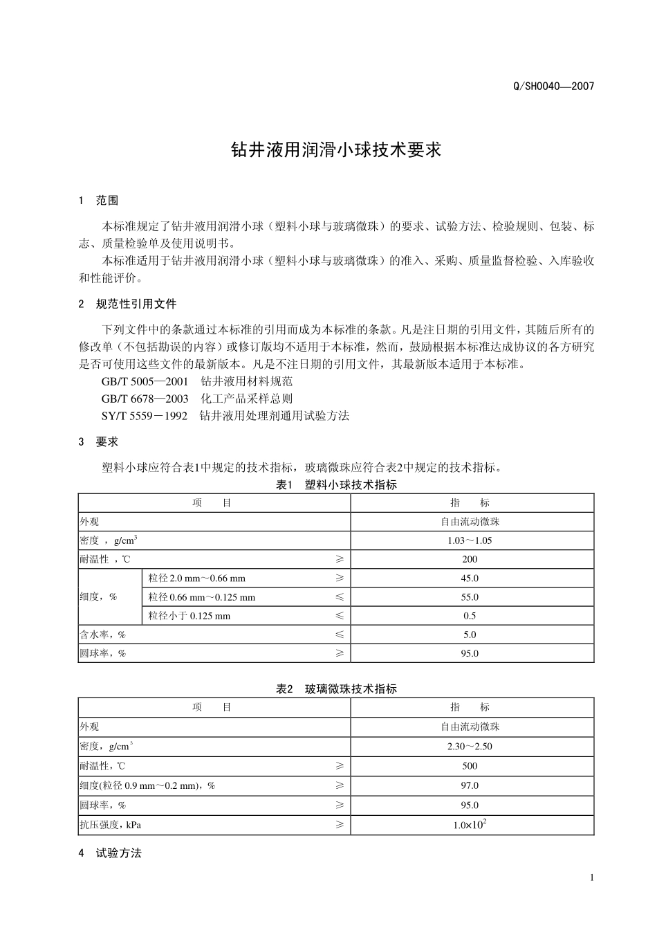 QSH 0040-2007 钻井液用润滑小球技术要求.pdf_第3页