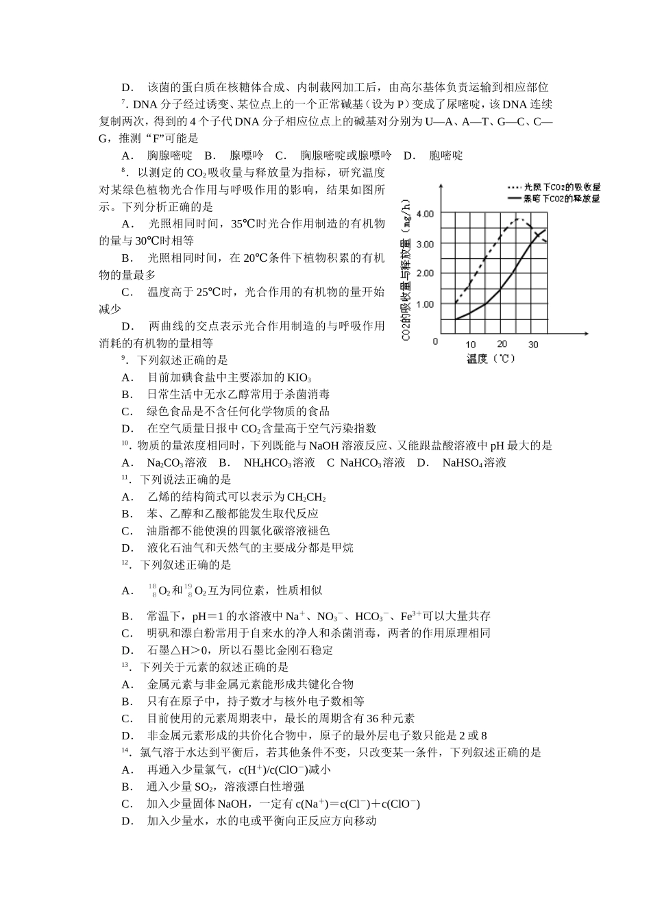 2007年山东高考理科综合真题及答案(1).doc_第2页