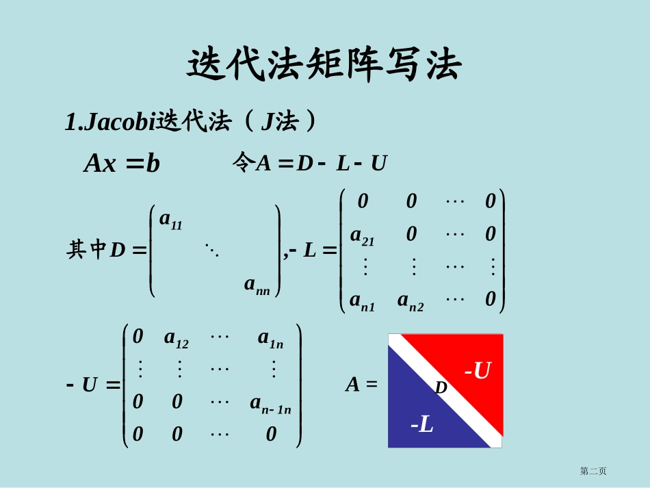 解线性方程组的迭代法收敛性名师优质课赛课一等奖市公开课获奖课件.pptx_第2页