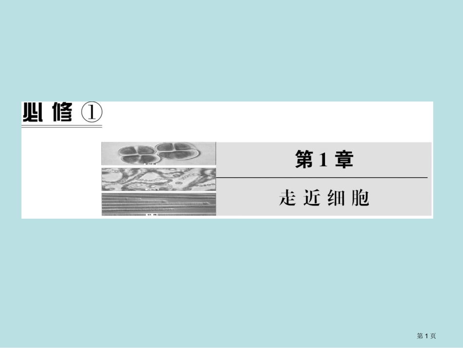 精品高中生物必修一走近细胞名师优质课赛课一等奖市公开课获奖课件.pptx_第1页