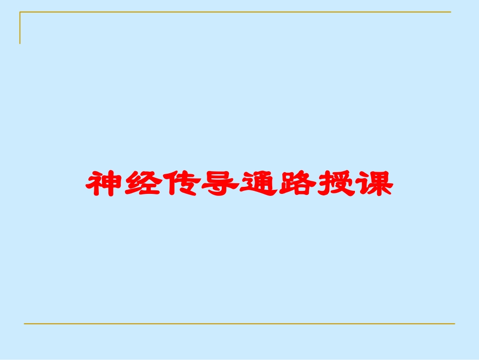 神经传导通路授课培训课件.pptx_第1页