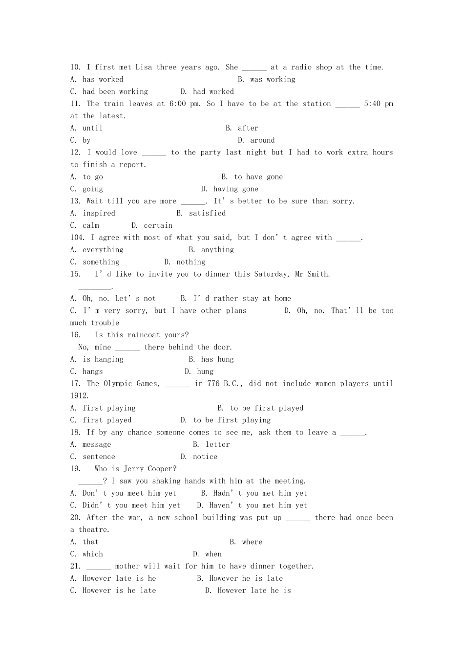 1997年黑龙江高考英语真题及答案.doc_第2页