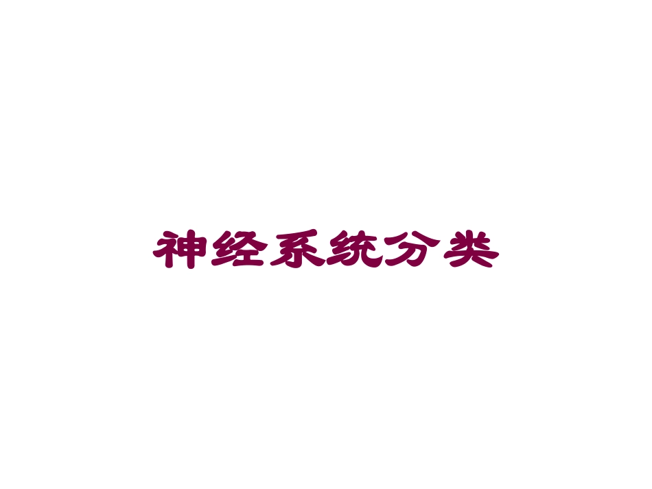 神经系统分类培训课件.pptx_第1页