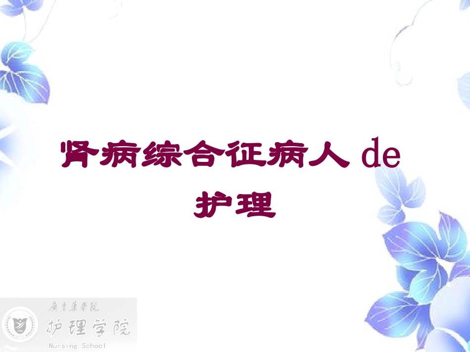 肾病综合征病人的护理培训课件.pptx_第1页