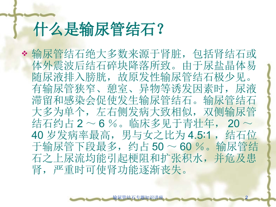 输尿管结石专题知识讲座培训课件.pptx_第2页