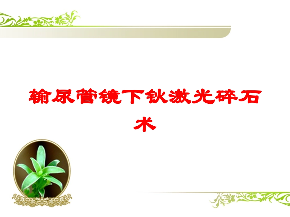 输尿管镜下钬激光碎石术培训课件.pptx_第1页