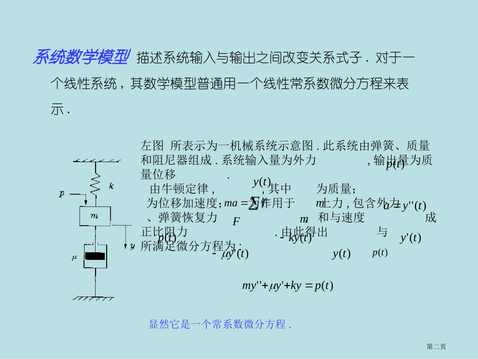 输入输出模型与传递函数名师优质课赛课一等奖市公开课获奖课件.pptx_第2页