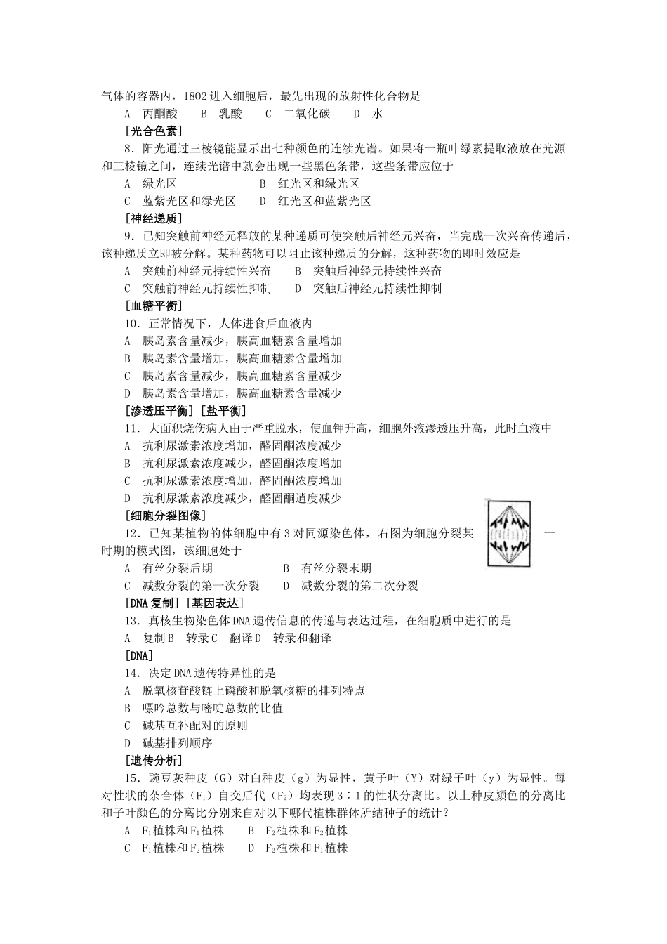 2003年江苏高考生物真题及答案(1).doc_第2页
