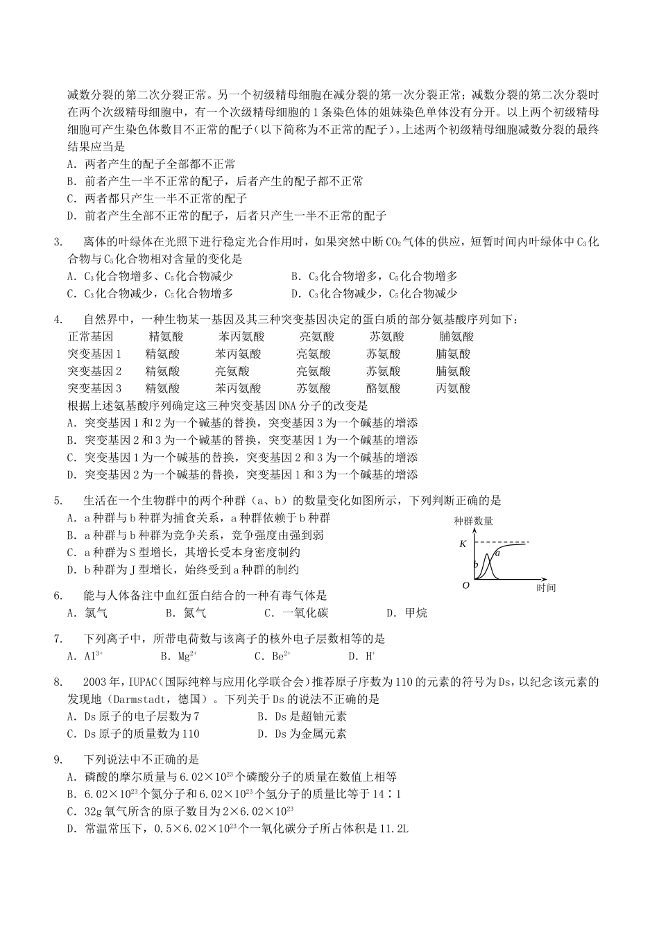 2004年江西高考理科综合真题及答案(1).doc_第2页