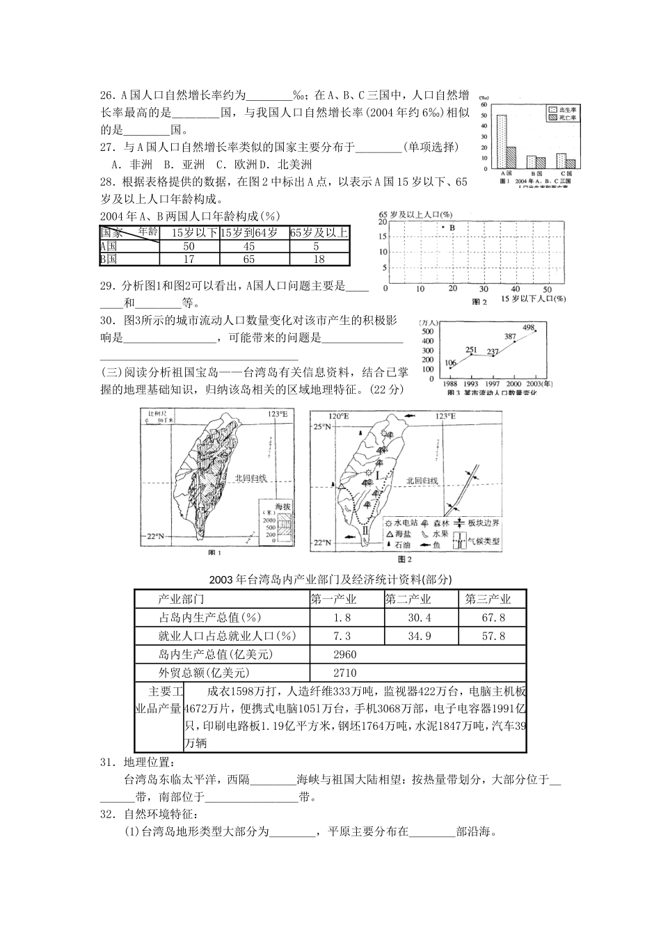 2005年上海高考地理真题及答案.doc_第3页