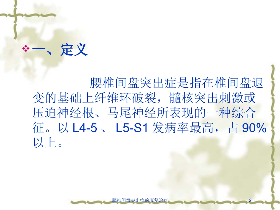 腰椎间盘突出症的康复治疗培训课件.pptx_第2页