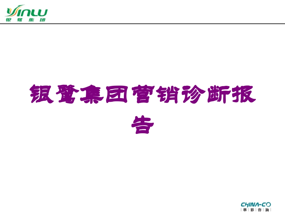 银鹭集团营销诊断报告培训课件.pptx_第1页