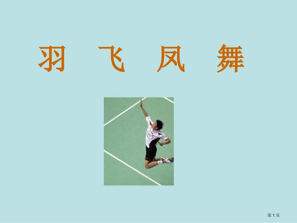 羽飞凤舞羽毛球理论知识点名师优质课赛课一等奖市公开课获奖课件.pptx_第1页