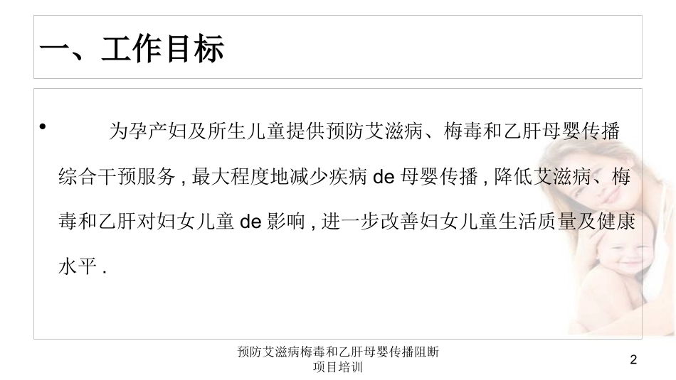 预防艾滋病梅毒和乙肝母婴传播阻断项目培训培训课件.pptx_第2页