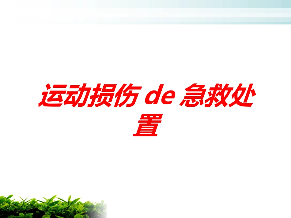 运动损伤的急救处置培训课件.pptx_第1页