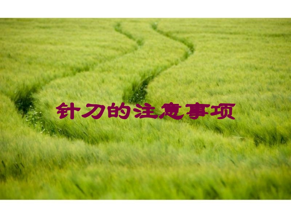 针刀的注意事项培训课件.pptx_第1页