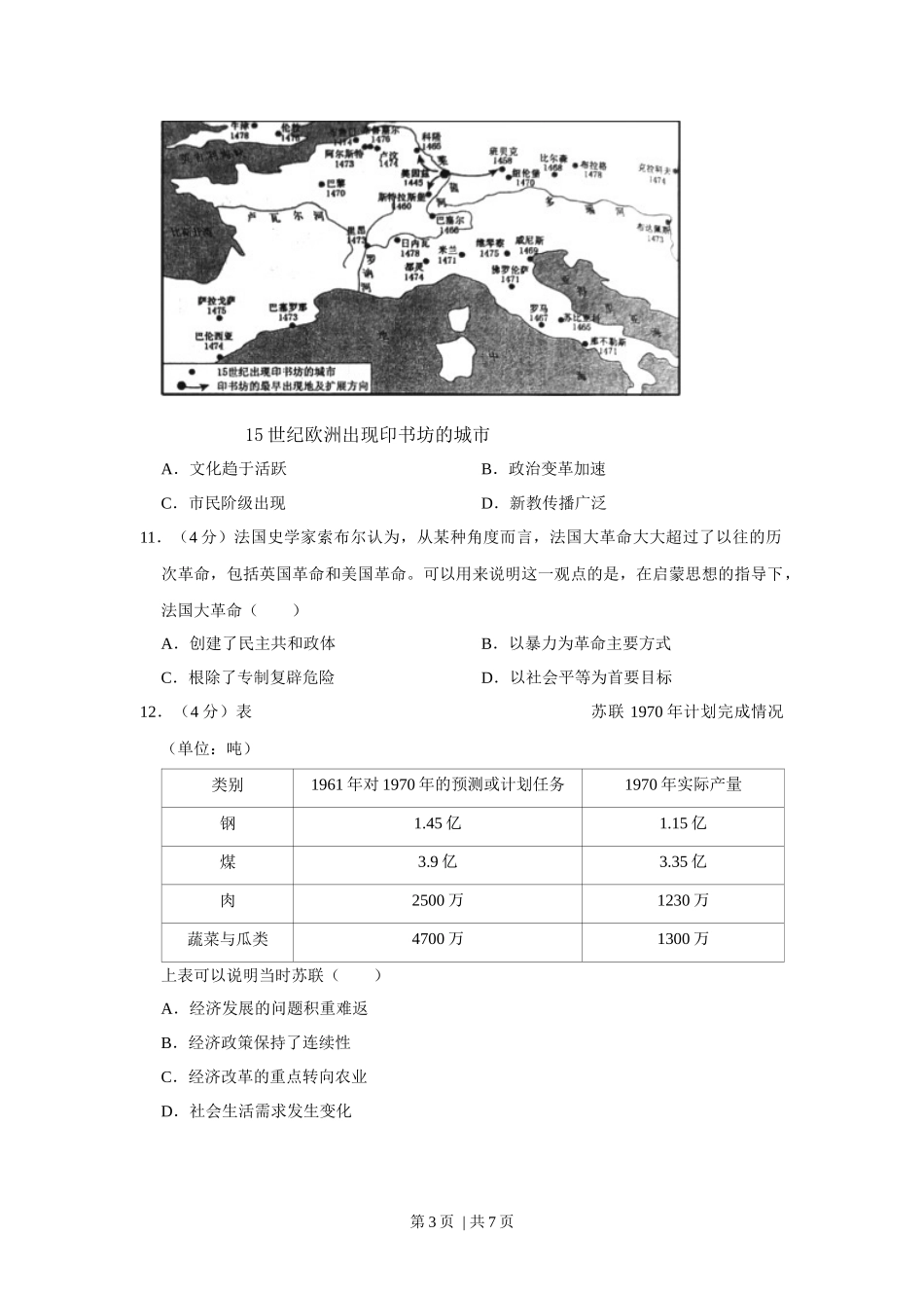 2019年高考历史试卷（新课标Ⅱ）（空白卷）.docx_第3页