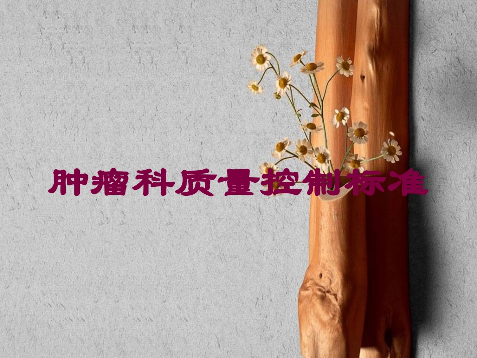 肿瘤科质量控制标准培训课件.pptx_第1页