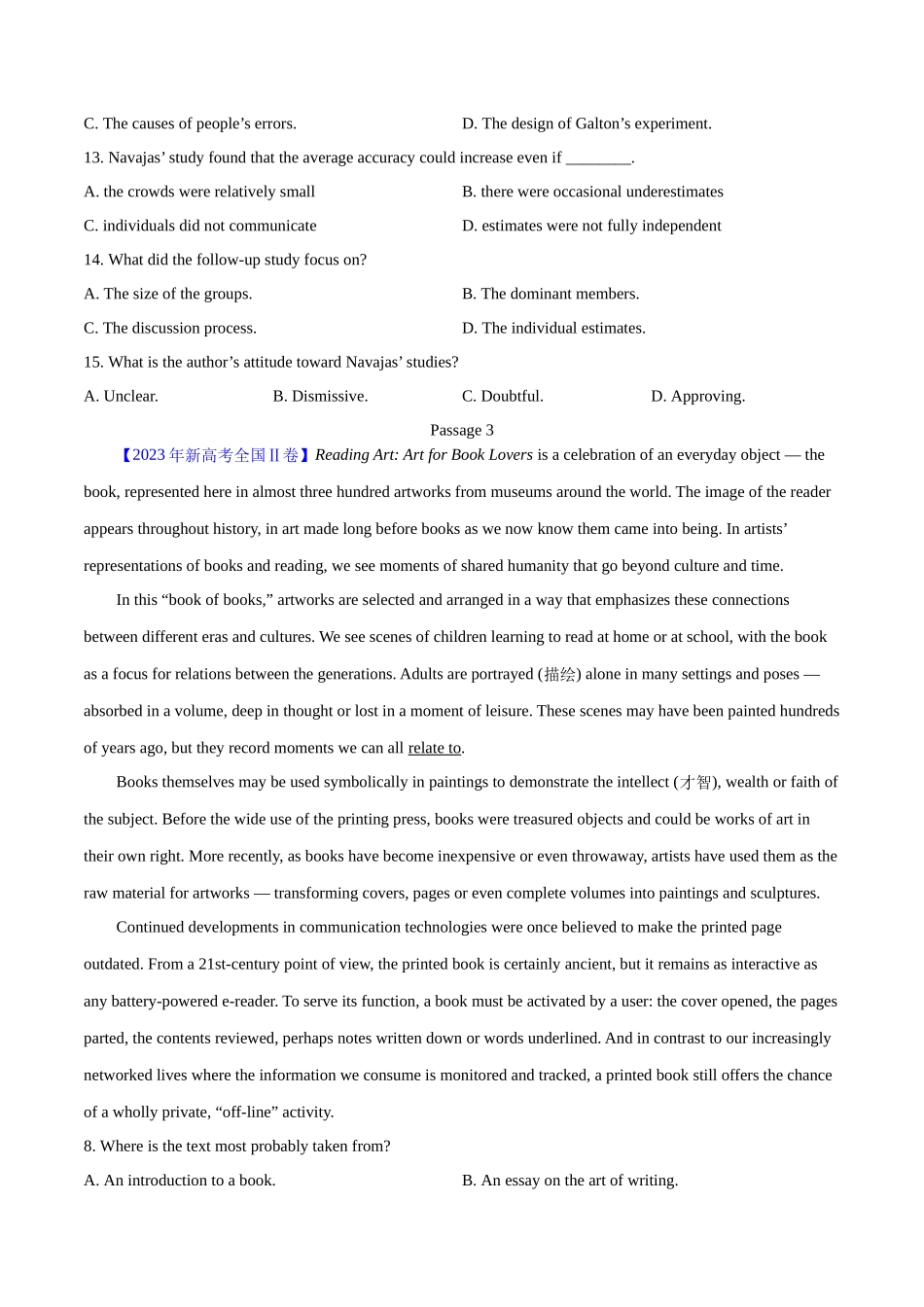 专题 14 阅读理解说明文（学生卷）--学易金卷：十年（2014-2023）高考真题英语分项汇编（全国通用）.docx_第3页