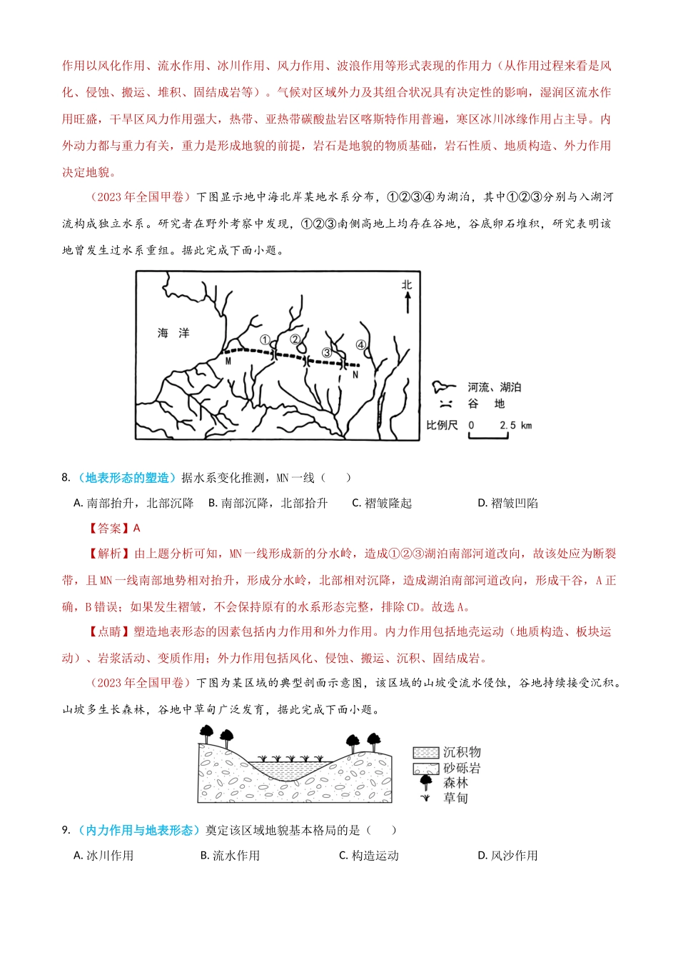 专题05 地表形态的塑造-学易金卷：2023年高考真题和模拟题地理分项汇编（解析卷）(1).docx_第2页