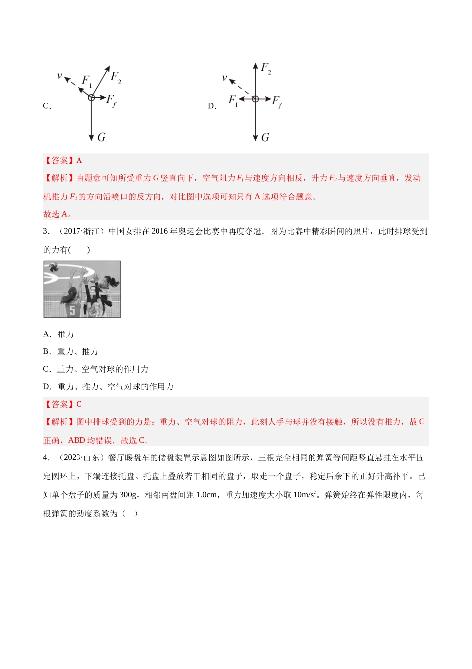专题05 受力分析和共点力的平衡（一）（解析卷）-十年（2014-2023）高考物理真题分项汇编（全国通用）.docx_第2页