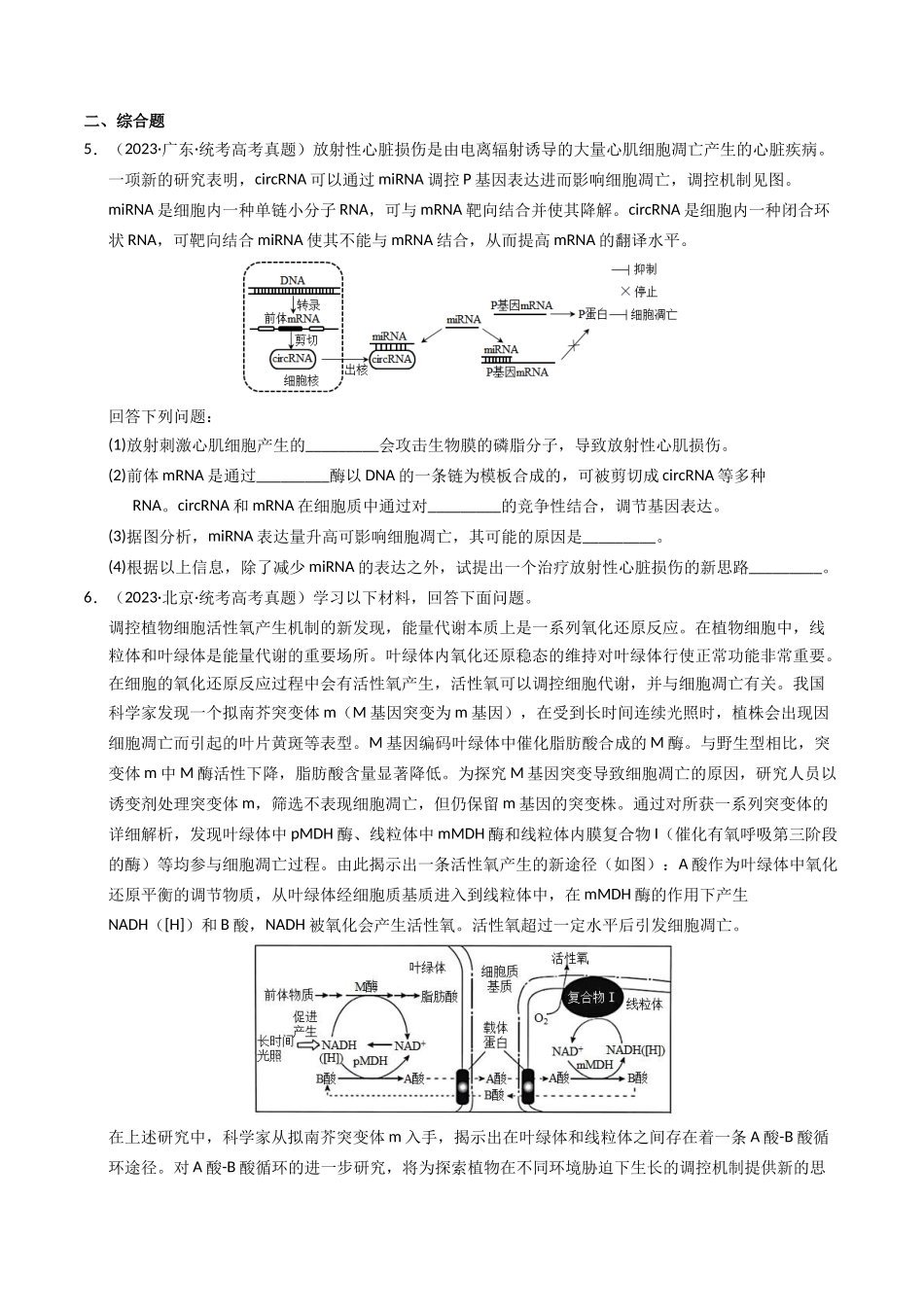 专题05 细胞的生命历程（学生版）.docx_第2页
