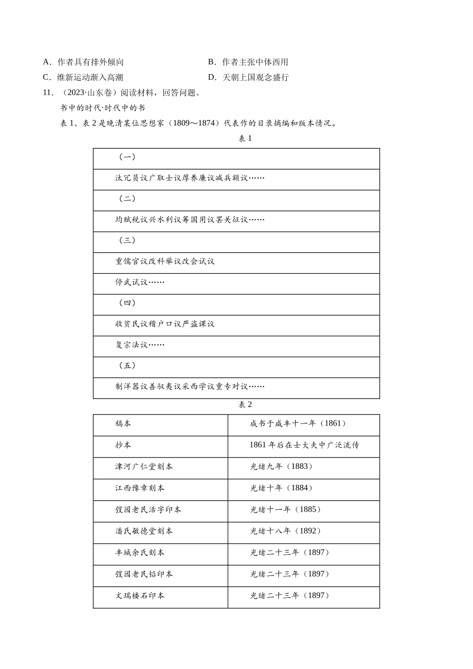 专题06 从甲午战争到五四运动(1894-1919)（原卷卷）.docx_第3页