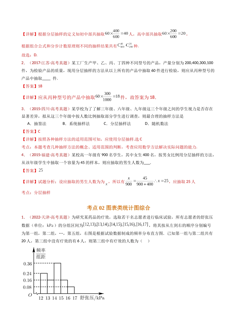 专题06 统计与数字特征小题综合（教师卷）- 十年（2015-2024）高考真题数学分项汇编（全国通用）.docx_第2页