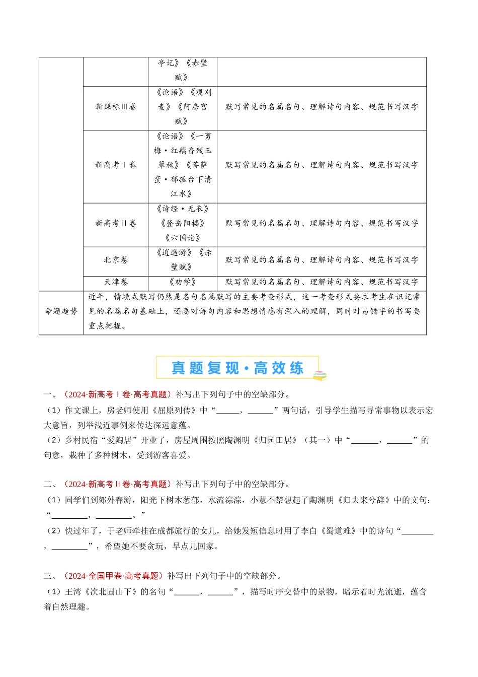 专题11 名句名篇默写（情境式默写）（学生卷）(1).docx_第3页