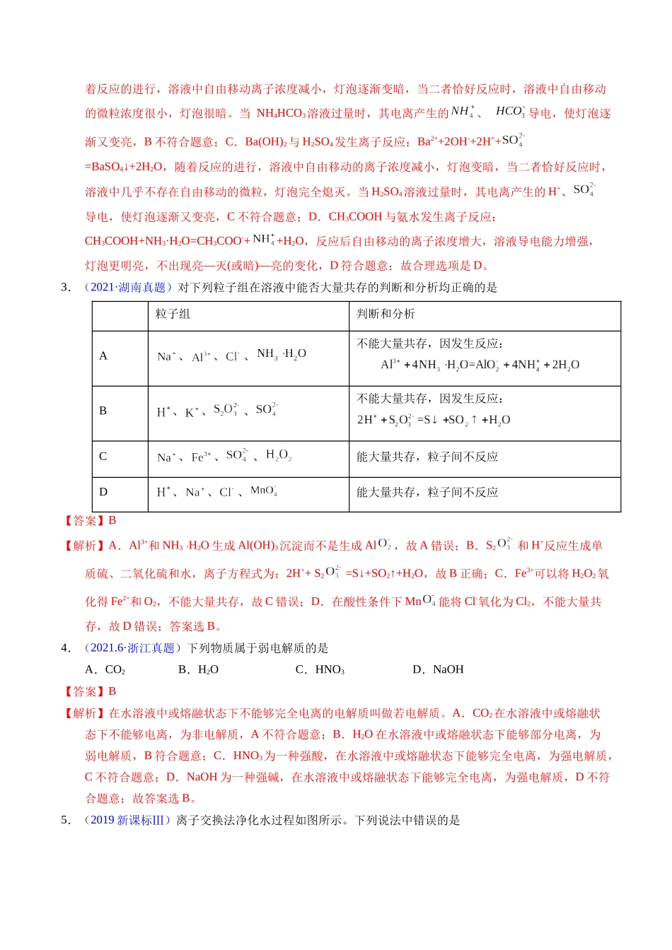 专题12  离子反应与离子检验（解析卷）.docx_第2页