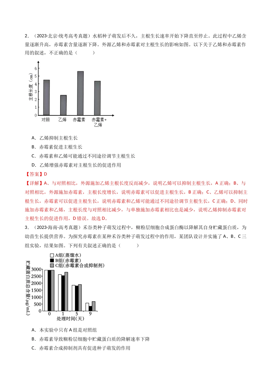 专题15 植物的生命活动调节（解析卷）.docx_第2页