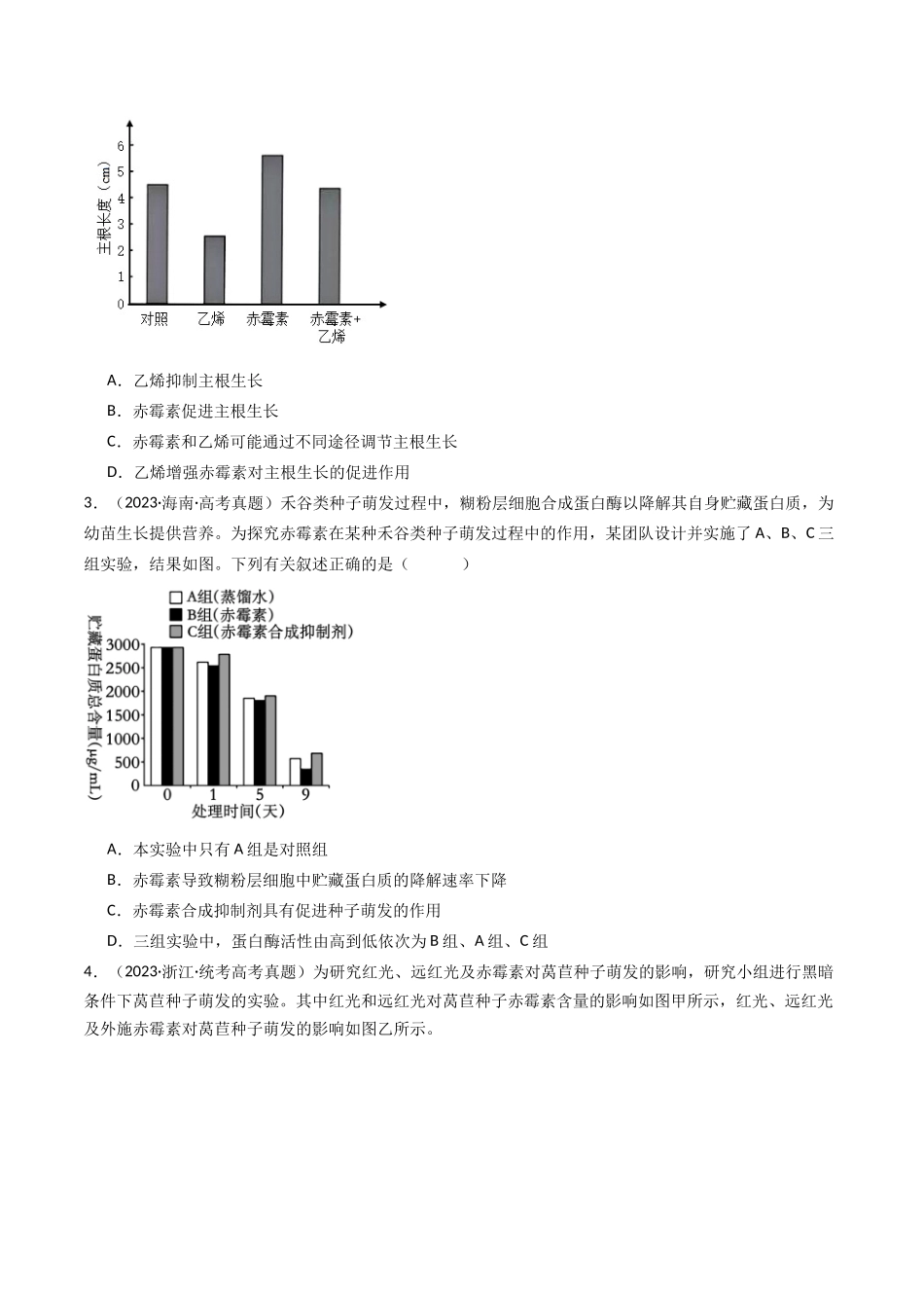 专题15 植物的生命活动调节（原卷卷）.docx_第2页