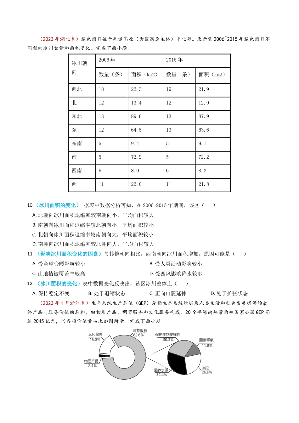 专题18 资源、环境与国家安全-学易金卷：2023年高考真题和模拟题地理分项汇编（原卷卷）(1).docx_第2页